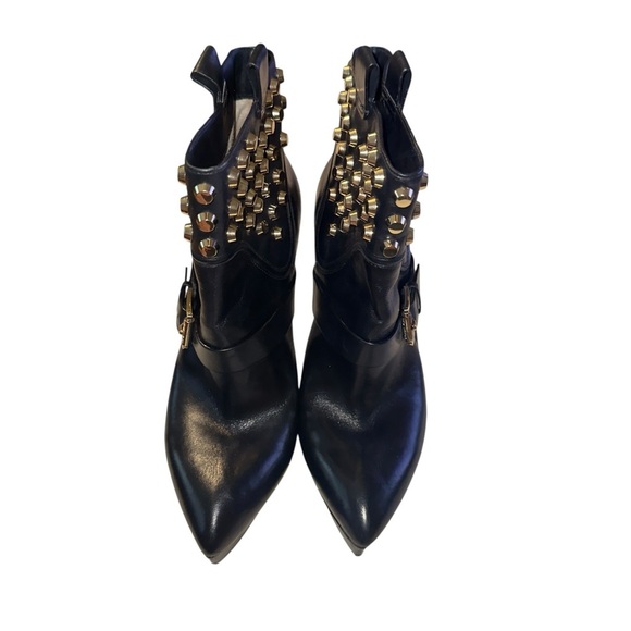 MICHAEL Michael Kors Bryn Leather Chic Heeled Studded Steampunk Sexy Party Boots - Picture 13 of 17